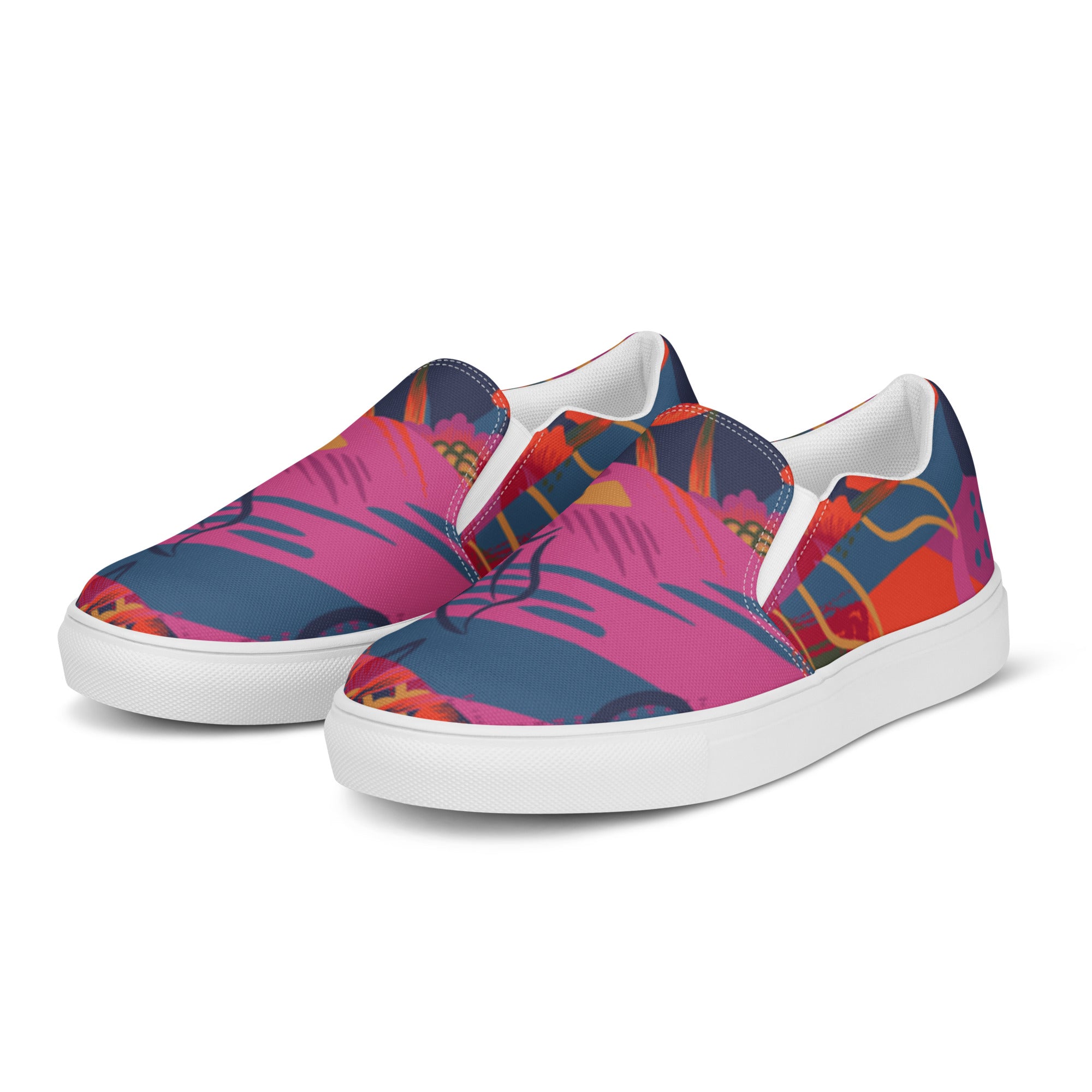 Tropical Magenta Slip-on Canvas Sneakers