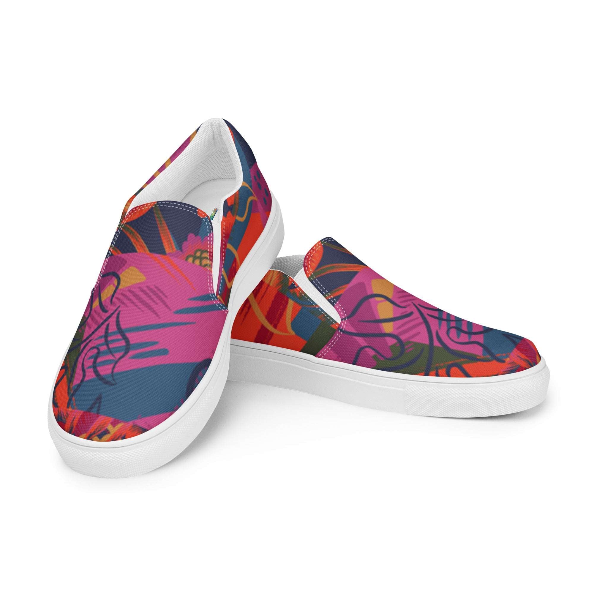 Tropical Magenta slip-on canvas shoes