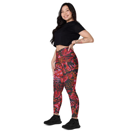 red and black amazon jungle leggings